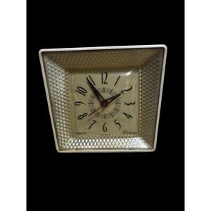 Vintage Sessions Electric Alarm Clock White Textured Mid Century Retro